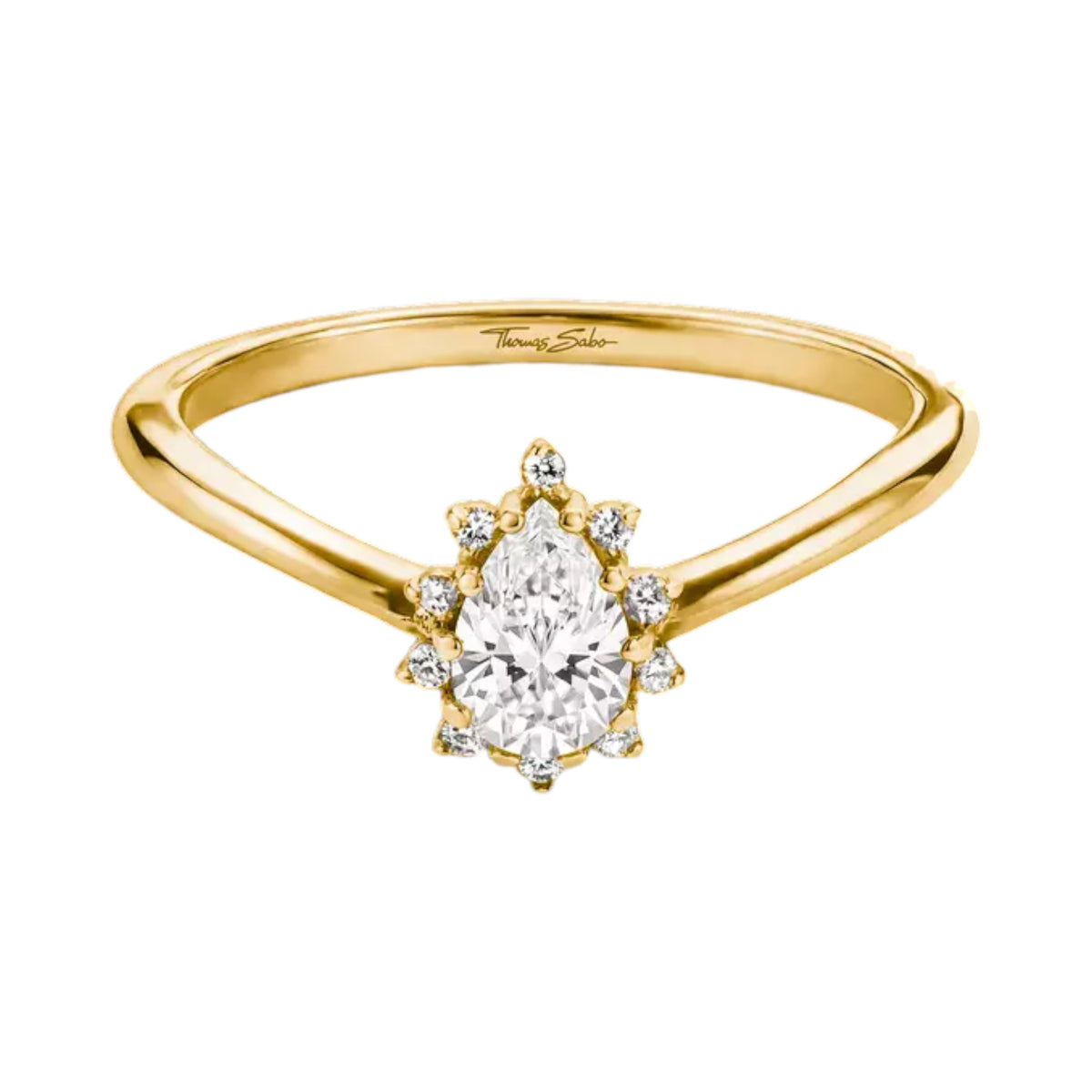 Ring Zirkonia Weiß Vergoldet