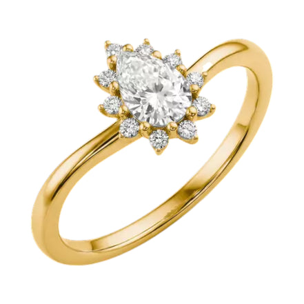 Ring Zirkonia Weiß Vergoldet