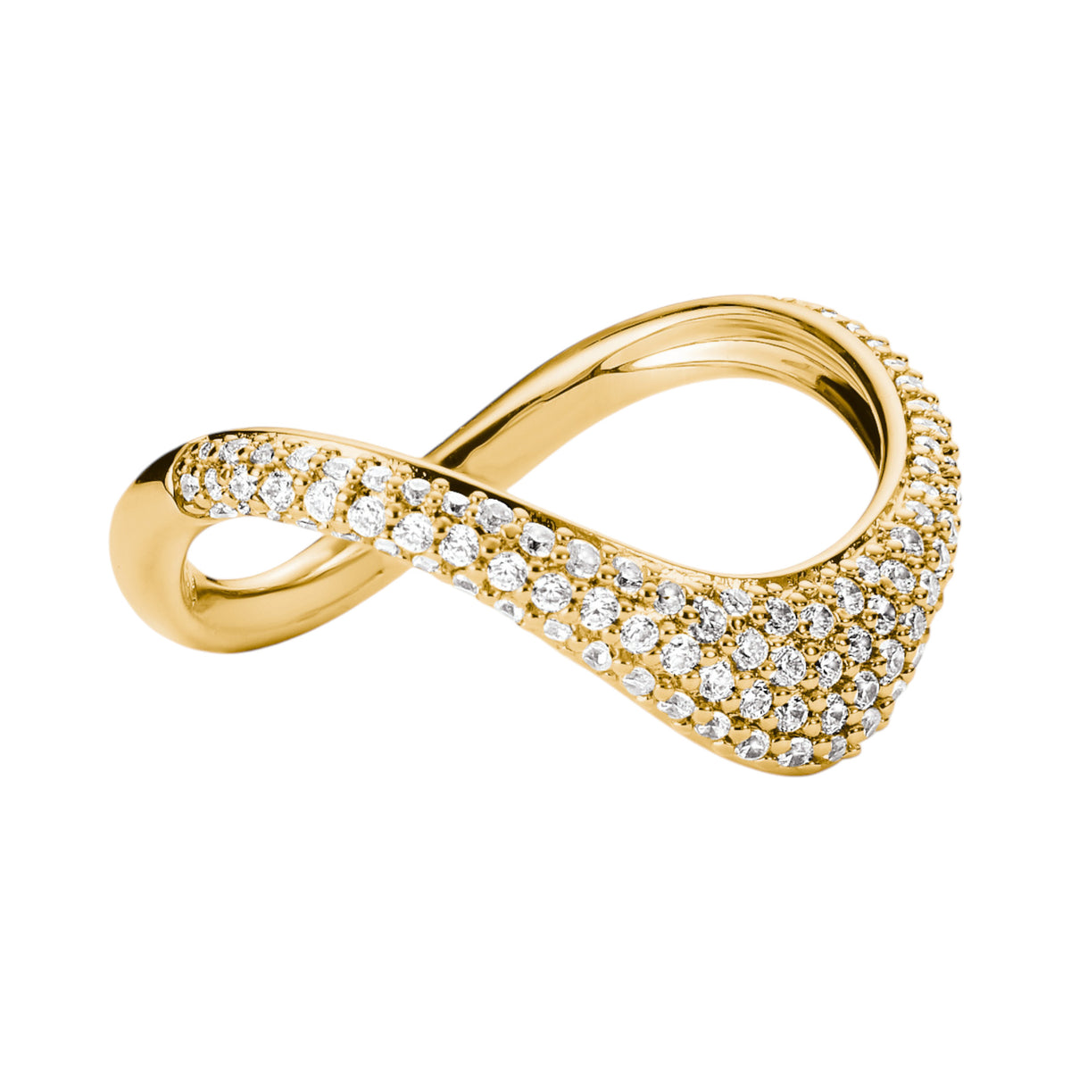 Ring Wellenform Zirkonia Vergoldet