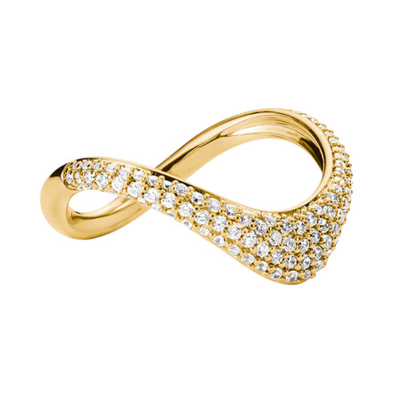 Ring Wellenform Zirkonia Vergoldet