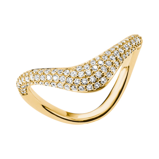 Ring Wellenform Zirkonia Vergoldet