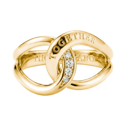 Ring Together Zirkonia Vergoldet