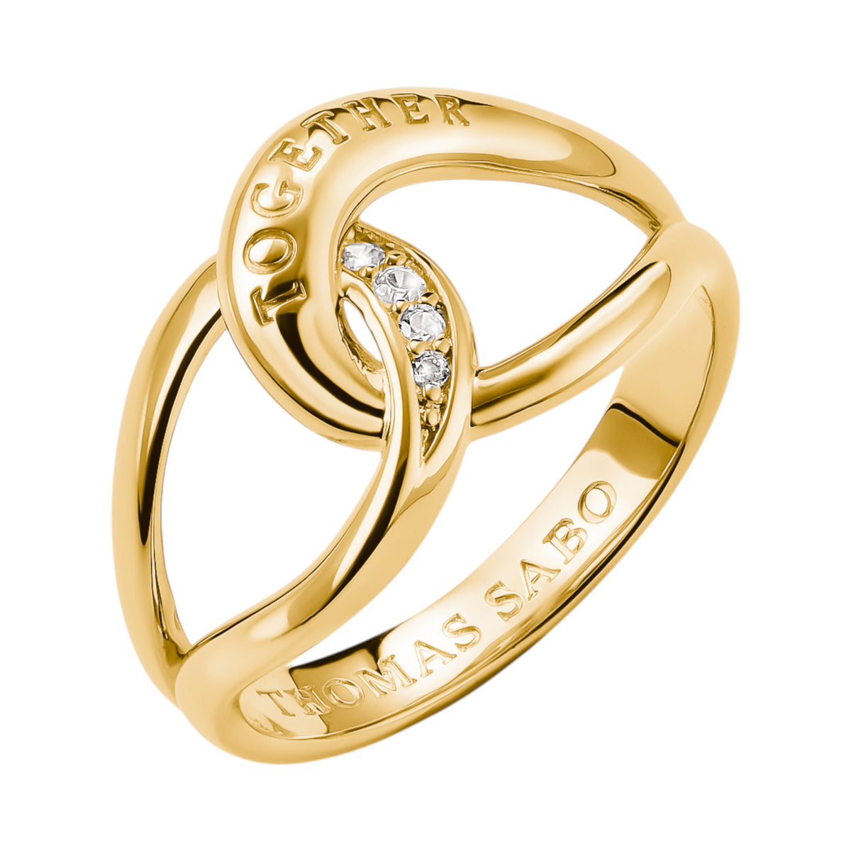Ring Together Zirkonia Vergoldet