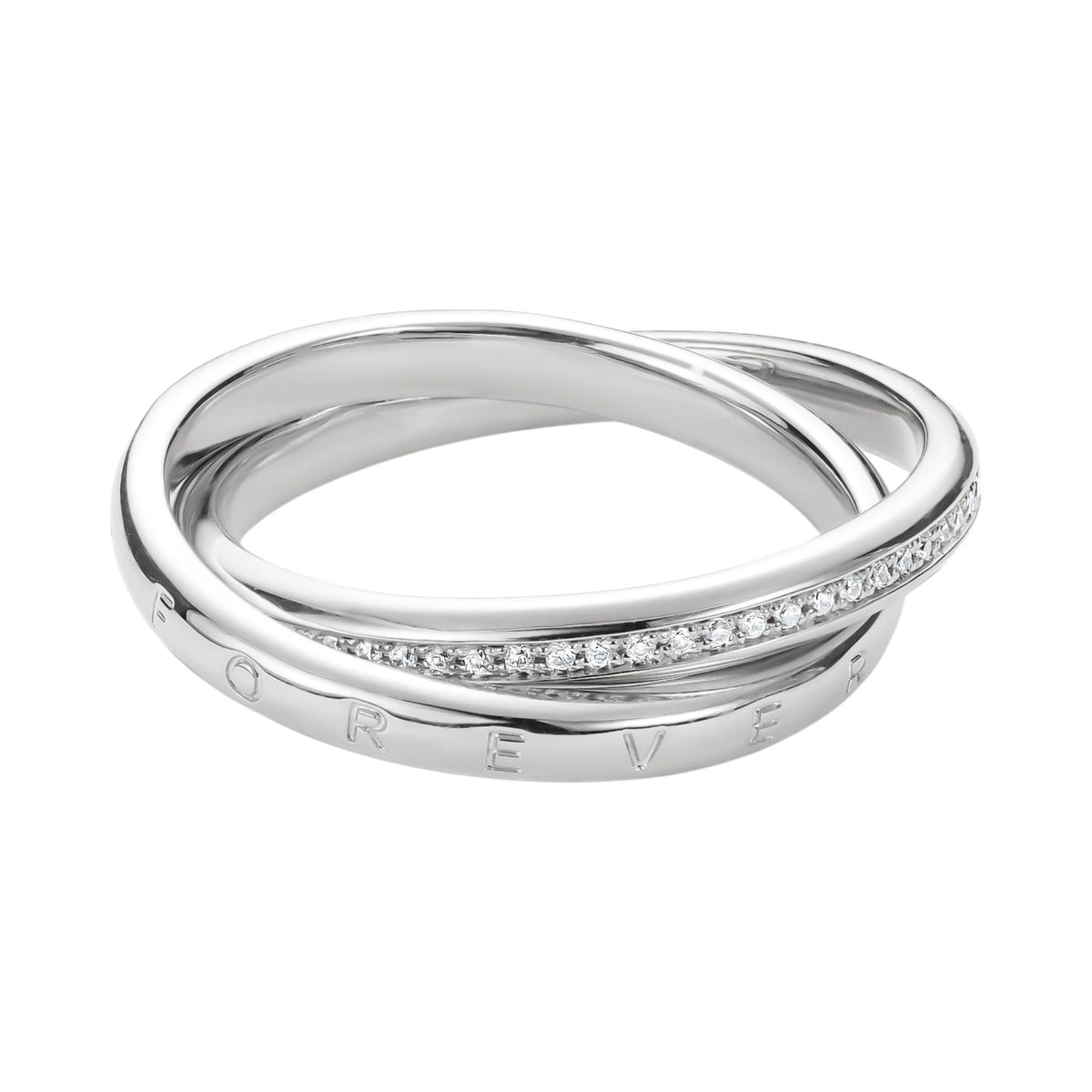 Doppel-Ring Zirkonia Weiß
