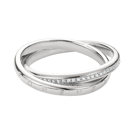 Doppel-Ring Zirkonia Weiß