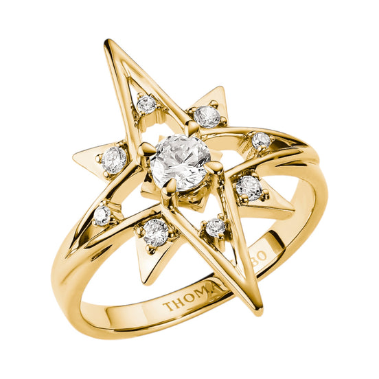 Ring Stern mit Zirkonia goldfarben