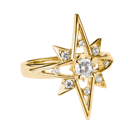 Ring Stern mit Zirkonia goldfarben