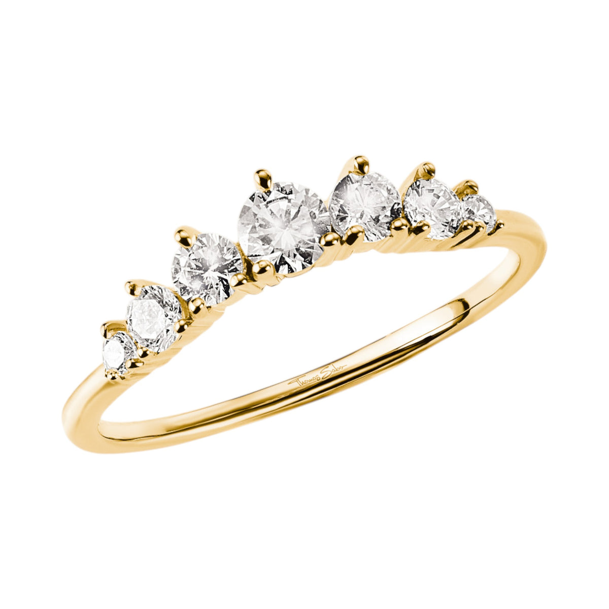 Ring mit Steinen goldfarben