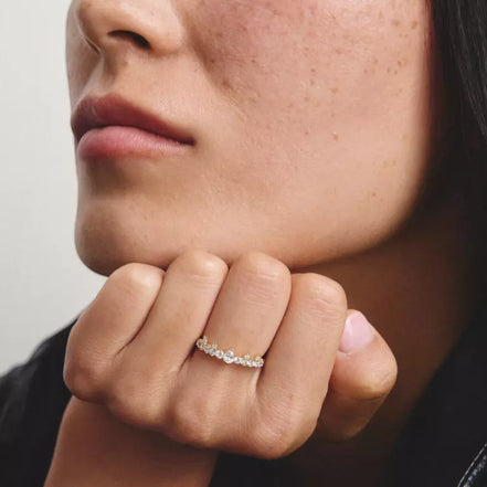 Ring mit Zirkonia goldfarben