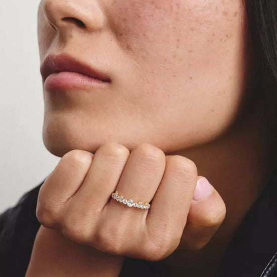 Ring mit Zirkonia goldfarben