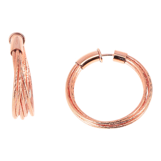 Creolen "DNA" Silber roségoldfarben