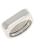 Elegance Ring monochrom Silber eckig