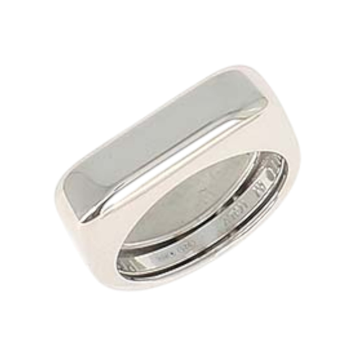 Elegance Ring monochrom Silber eckig