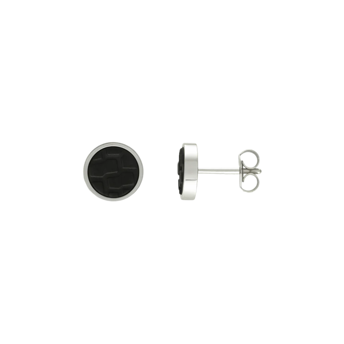 Ohrstecker rund schwarz