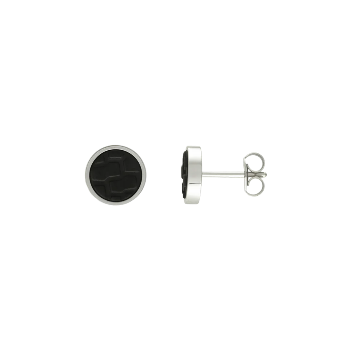 Ohrstecker rund schwarz