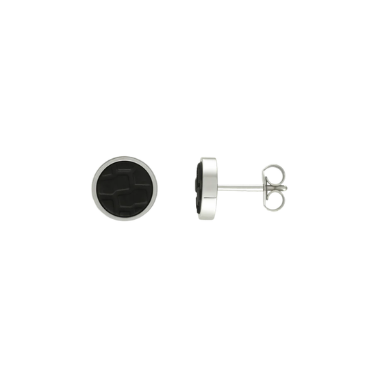 Ohrstecker rund schwarz