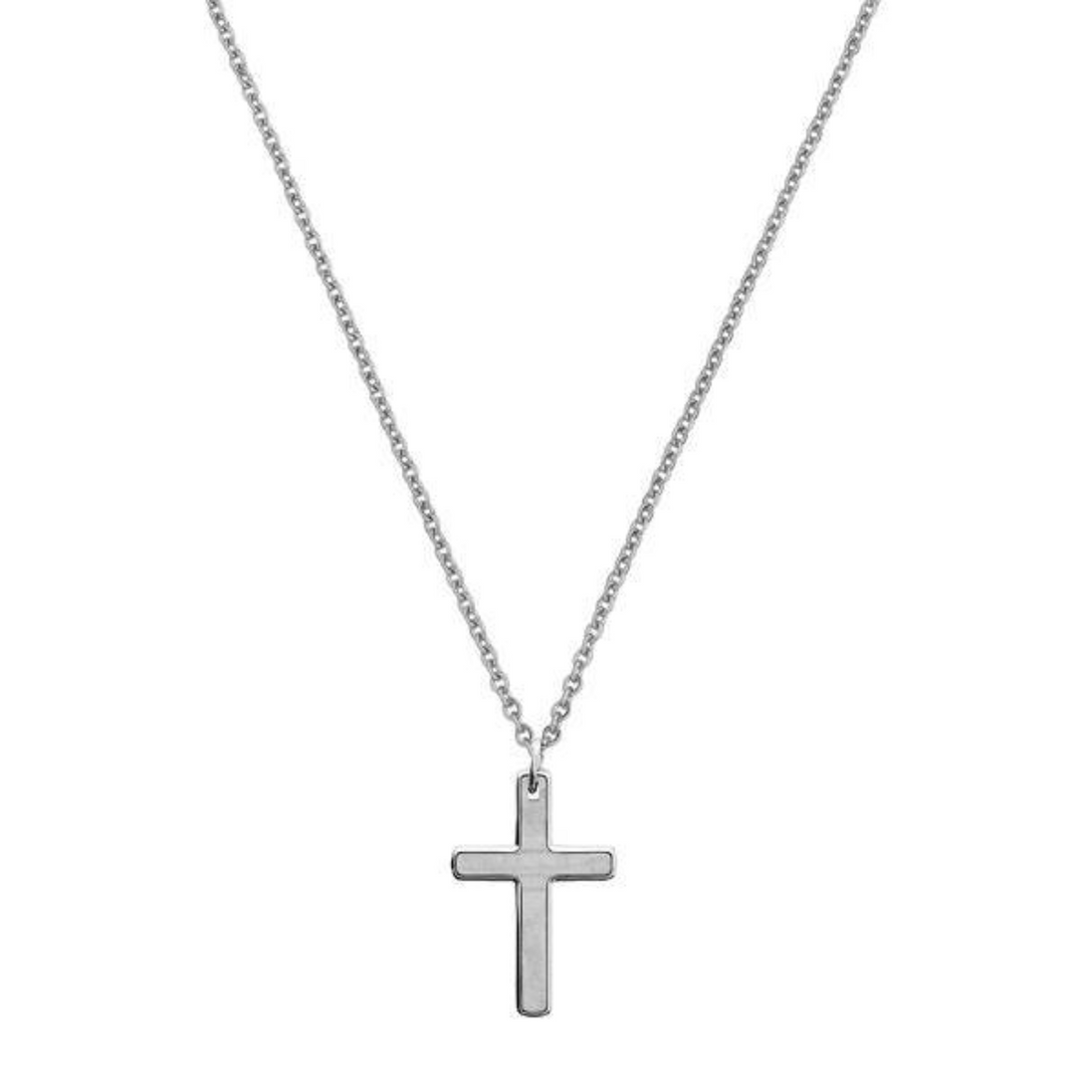 Kette Herren "Kreuz" silberfarben, Edelstahl