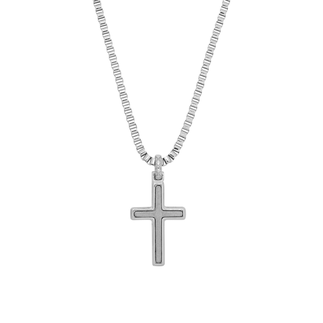 Herrenkette Kreuz silberfarben