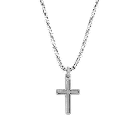 Herrenkette Kreuz silberfarben