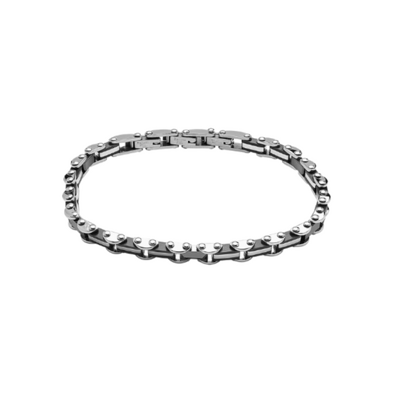 Armband Edelstahl Silber Schwarz