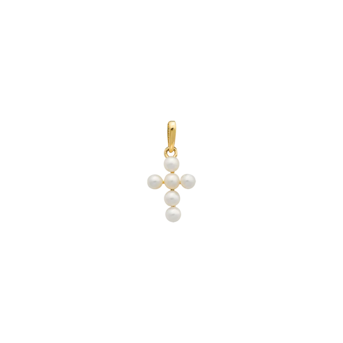 FINE Anhänger Kreuz 585/- gelbgold Süßwasserperle XG1