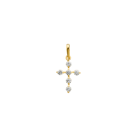 FINE Anhänger Kreuz 585/- gelbgold Zirkonia