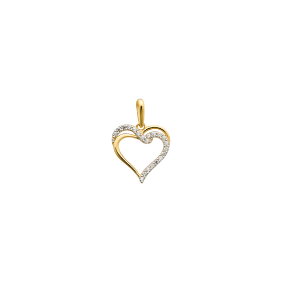 FINE Anhänger Herz 585/- gelbgold Zirkonia