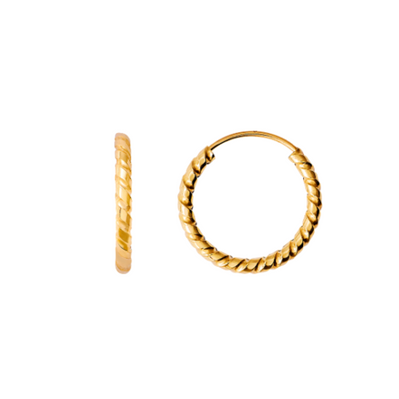 Creolen Fine Basic Goldfarben Geriffelt