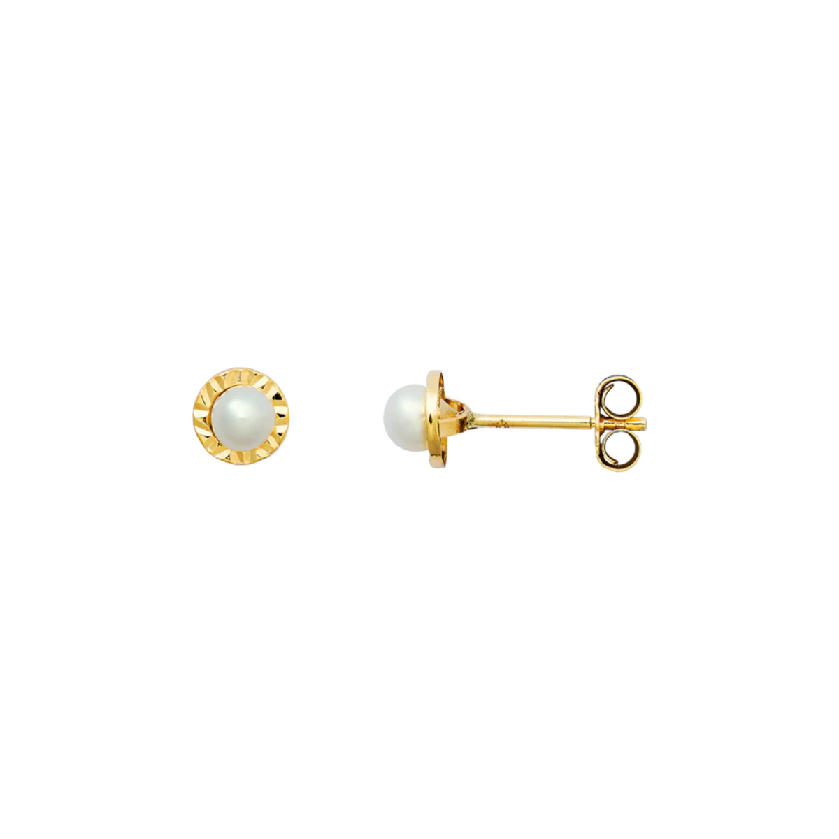 FINE Ohrstecker 585/- gelbgold Süßwasserperle XG14K606