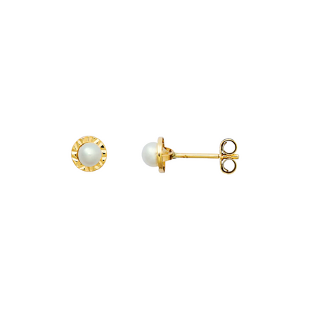 FINE Ohrstecker 585/- gelbgold Süßwasserperle XG14K606