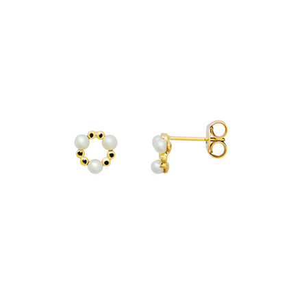 FINE Ohrstecker 585/- gelbgold Süßwasserperle XG14K606