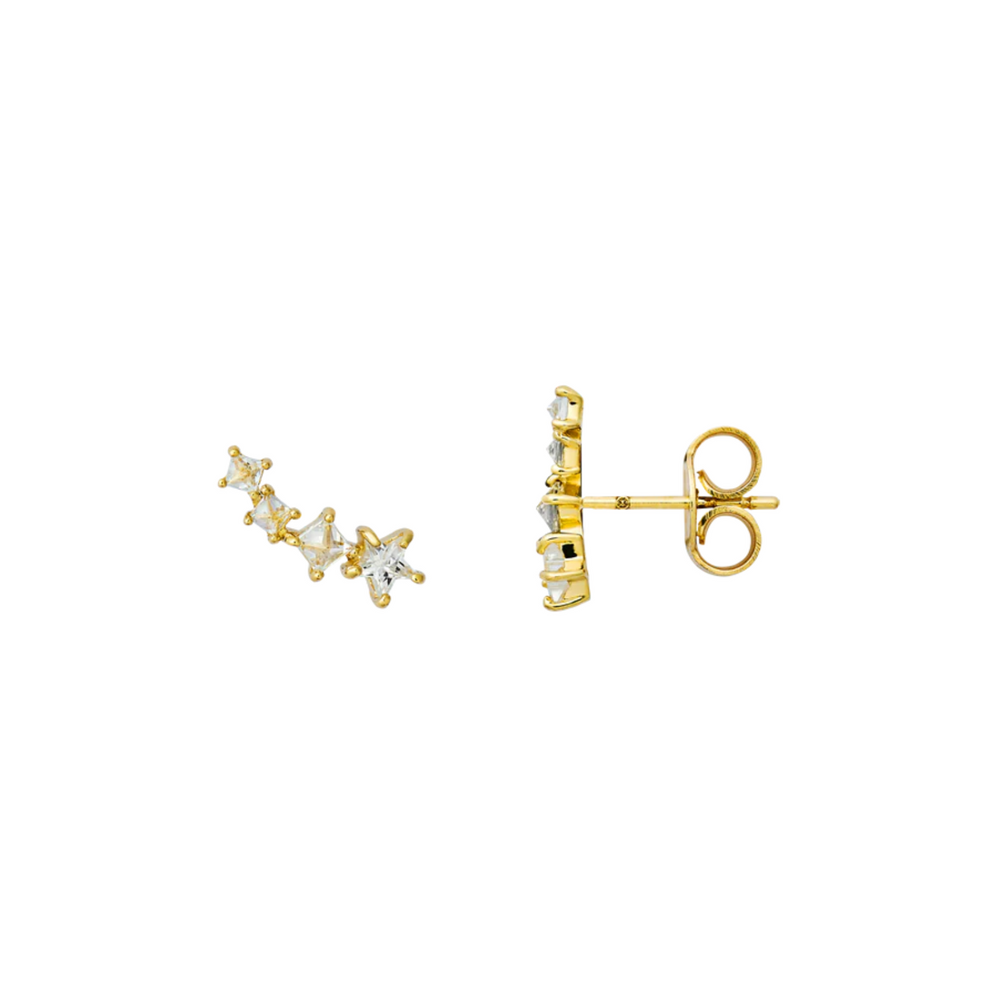 FINE Ohrstecker Stern 585/- gelbgold Zirkonia XG14K608