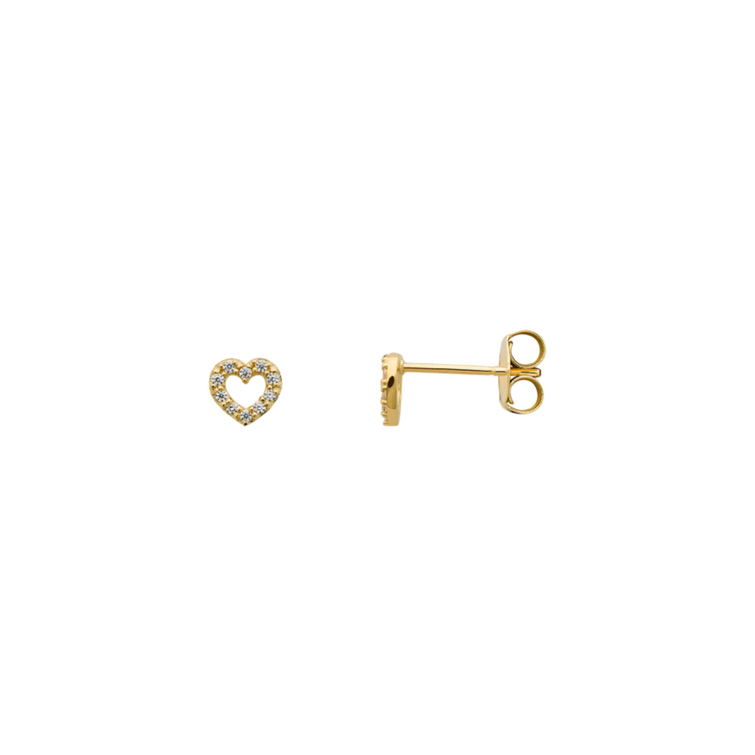 FINE Ohrstecker Herz 585/- gelbgold Zirkonia XG14K6095