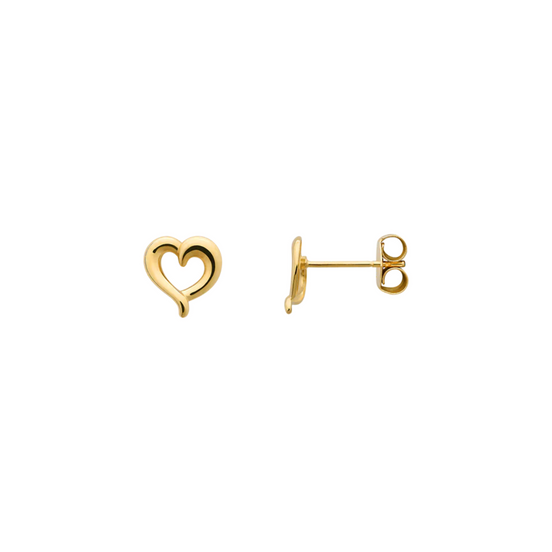 FINE Ohrstecker Herz 585/- gelbgold