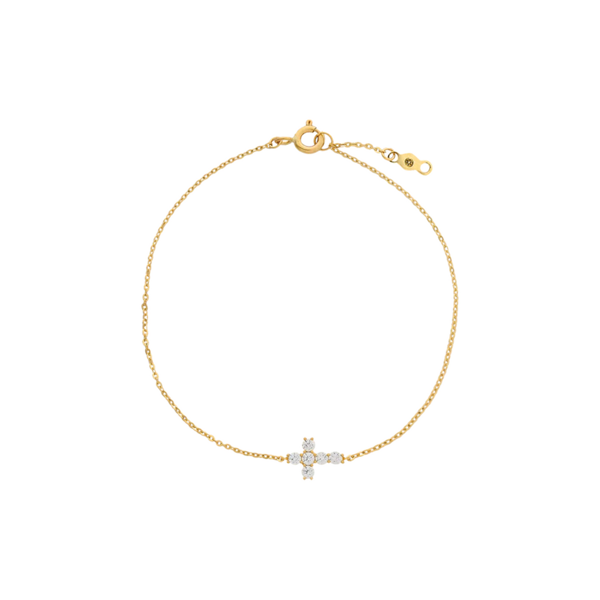 FINE Armband Kreuz 585/- gelbgold Zirkonia