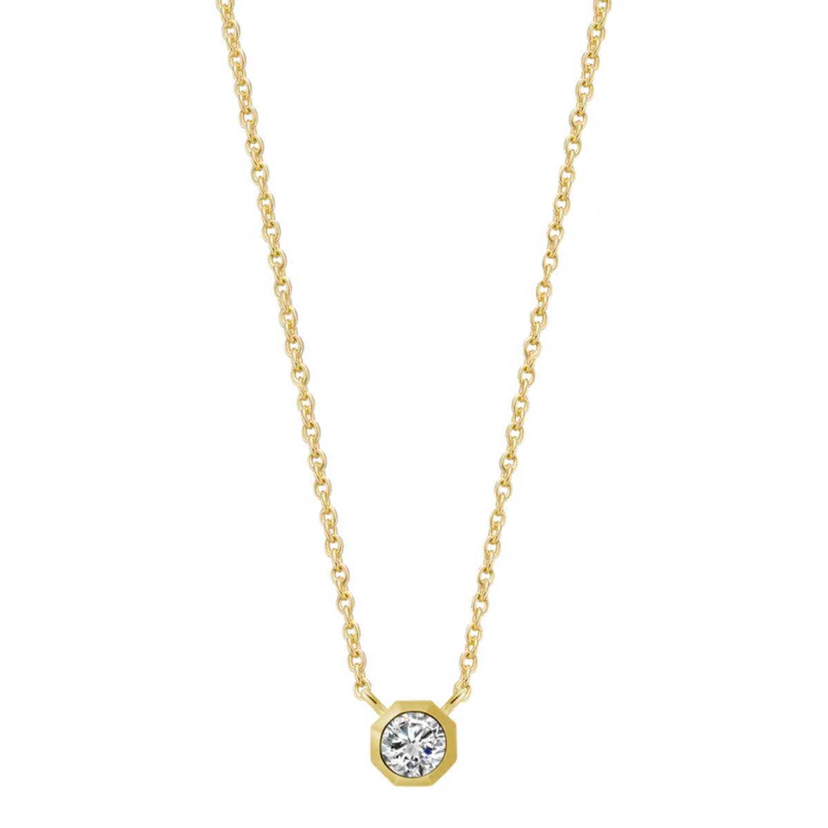 Halskette mit Anhänger goldfarben Zirkonia