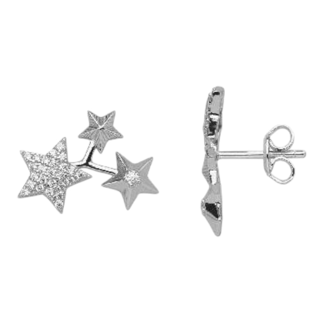 Ohrstecker Damen "Midnight" Silber mit Zirkonia