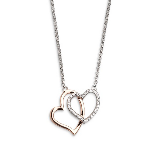 Kette Damen "Love Story" silber-/roséfarben