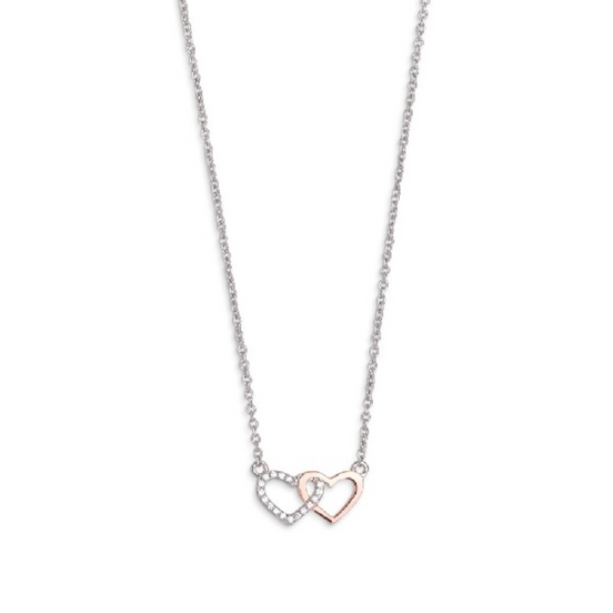 Kette Damen "Love Story" silber-/roséfarben
