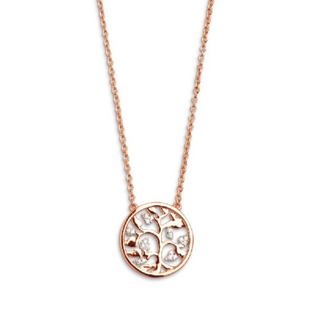 Kette Damen "Lebensbaum" roséfarben