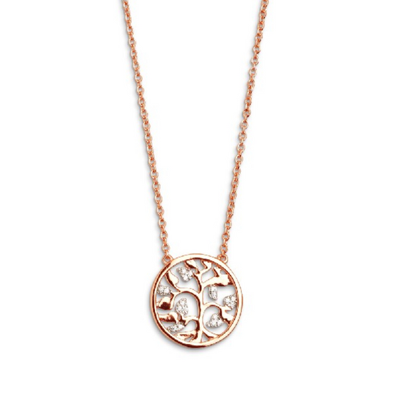 Kette Damen "Lebensbaum" roséfarben
