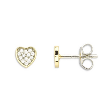 Ohrstecker Damen "Love Story" Silber goldfarben Herz X