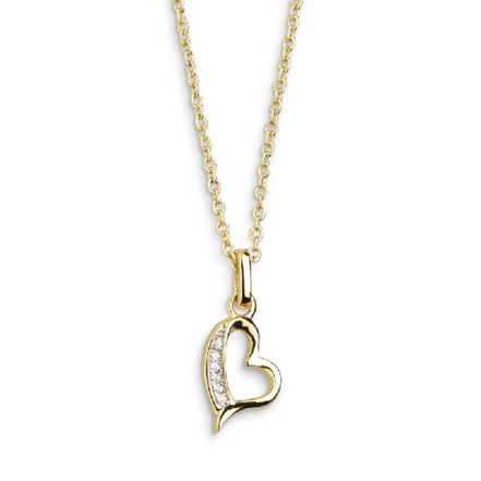 Halskette Damen "Love Story" Silber goldfarben Anhänge