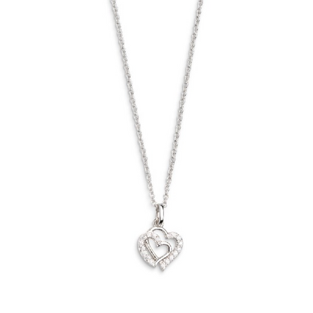 Halskette Damen "Love Story" Silber Anhänger Herz XS34