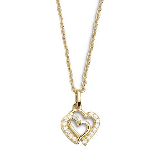 Halskette Damen "Love Story" Silber goldfarben Anhänger