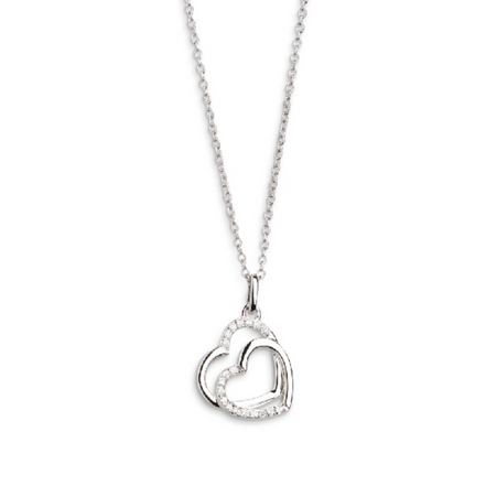 Halskette Damen "Love Story" Silber Anhänger Herz XS34