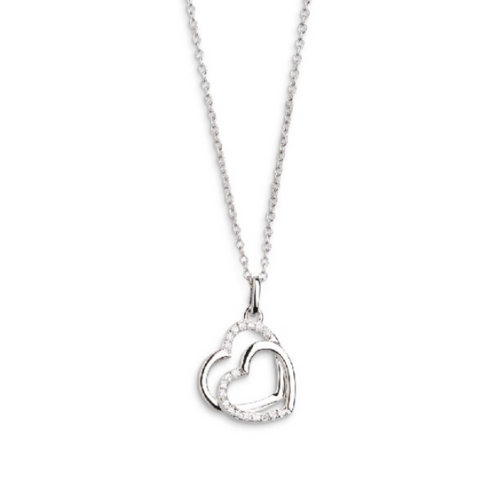 Halskette Damen "Love Story" Silber Anhänger Herz XS34