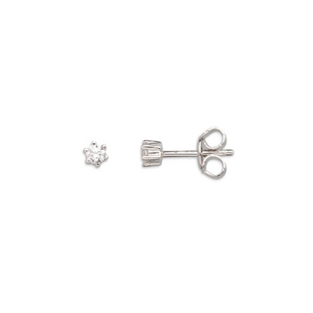 Ohrstecker Damen "Silver Circle K" 3mm silberfarben XS