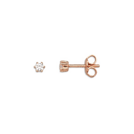 Ohrstecker Damen "Silver Circle K" 3mm rosèfarben XS35