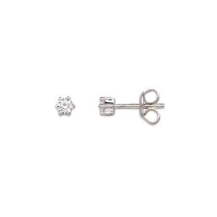 Ohrstecker Damen "Silver Circle K" 4mm silberfarben XS